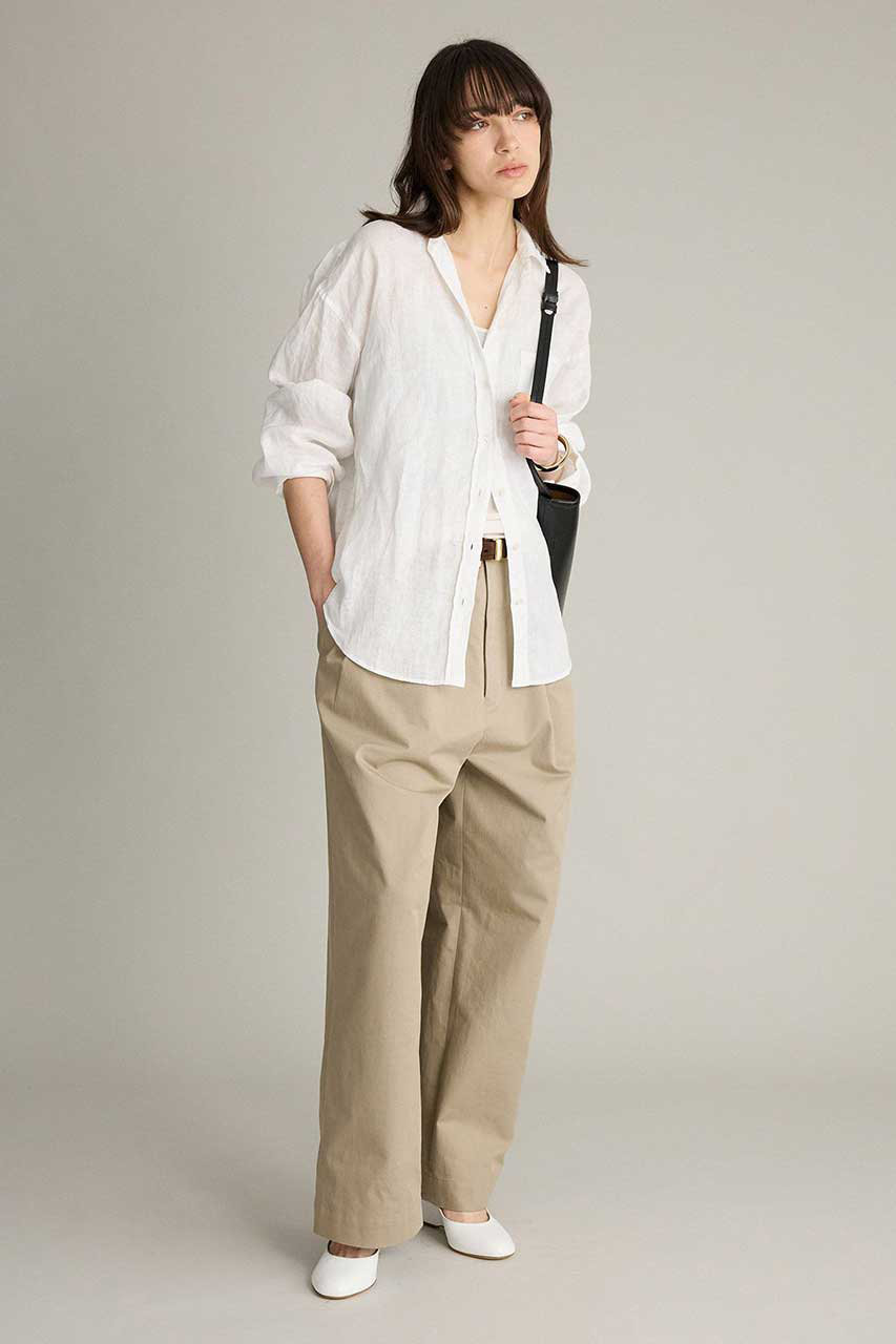 BRILL(ブリル)｜リネンスキッパーシャツ/ホワイト の通販｜ELLESHOP
