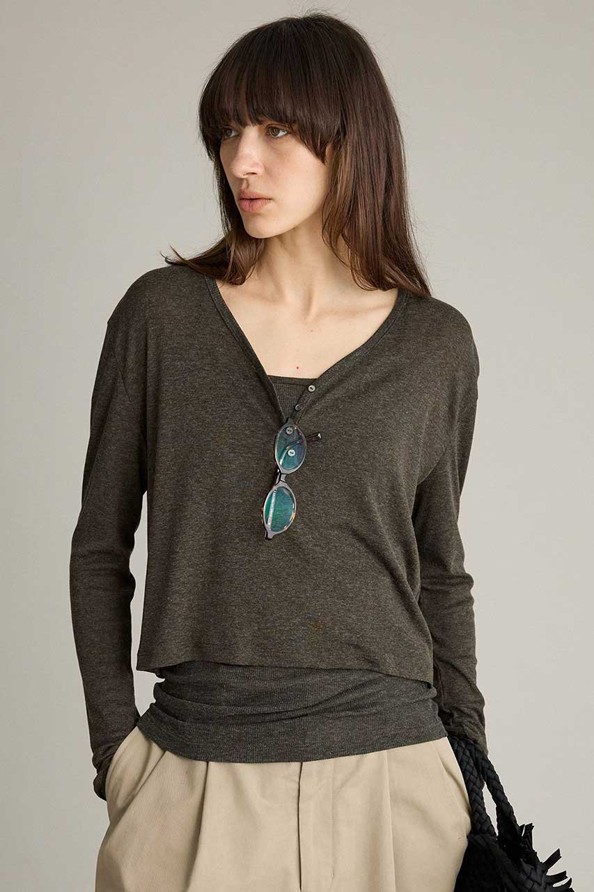 ブリル/BRILLのシアーヘンリーロングスリーブ(ブラウン/646663)