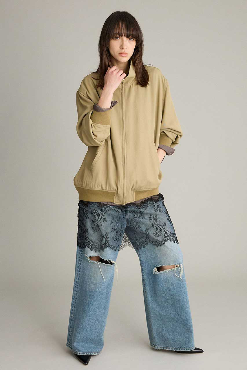 BRILL(ブリル)｜トリコスタンドブルゾン/ベージュ の通販｜ELLESHOP