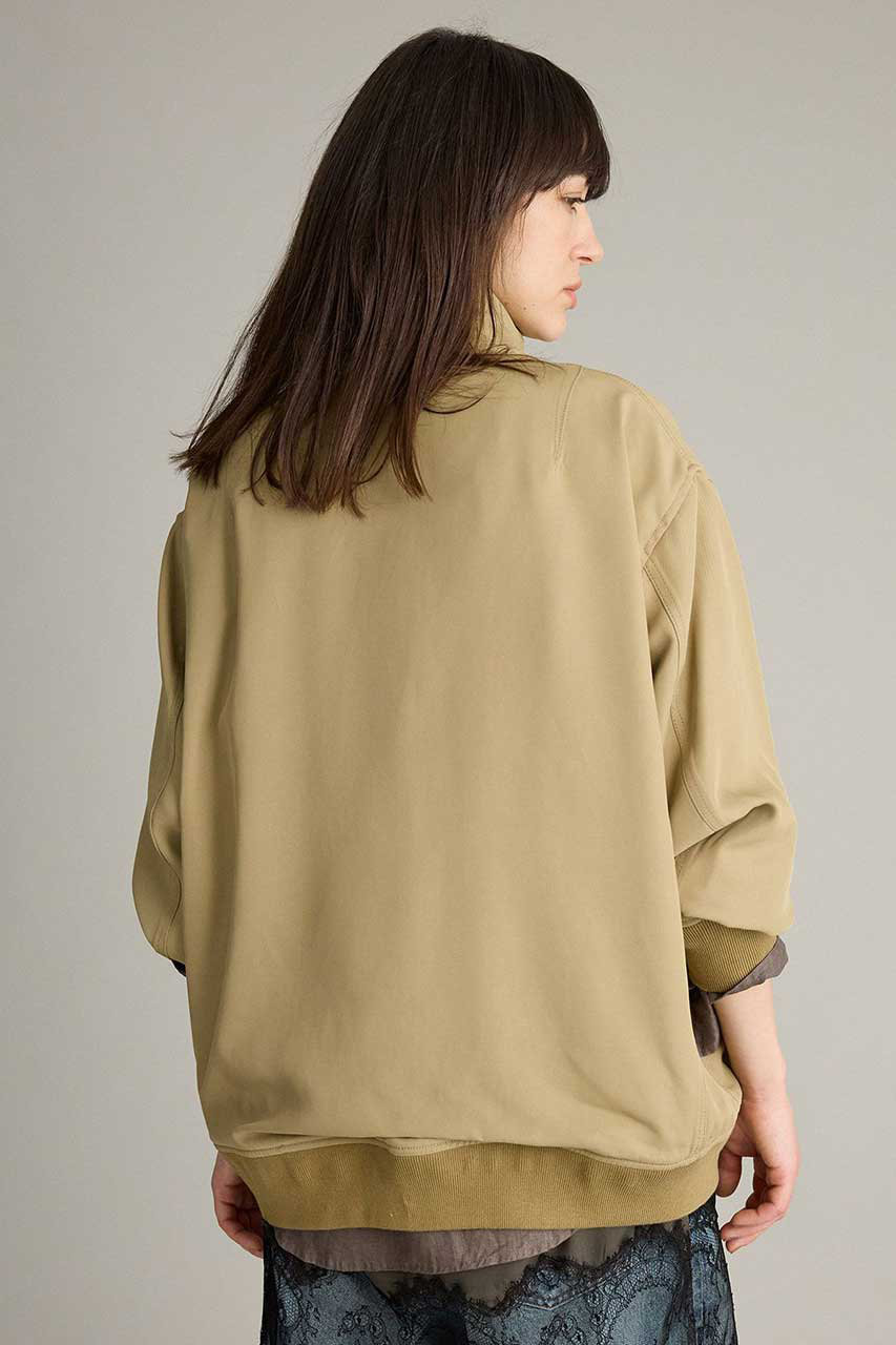 BRILL(ブリル)｜トリコスタンドブルゾン/ベージュ の通販｜ELLESHOP