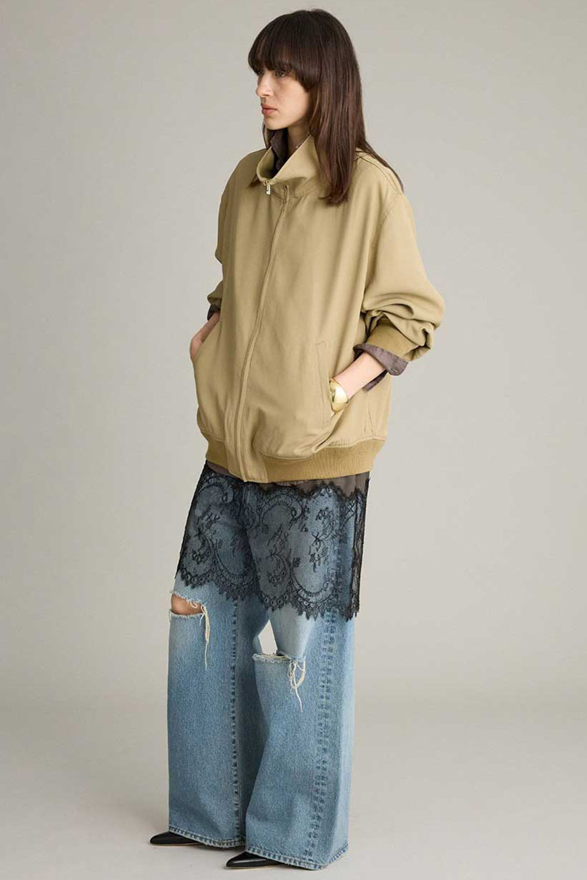 BRILL(ブリル)｜トリコスタンドブルゾン/ベージュ の通販｜ELLESHOP