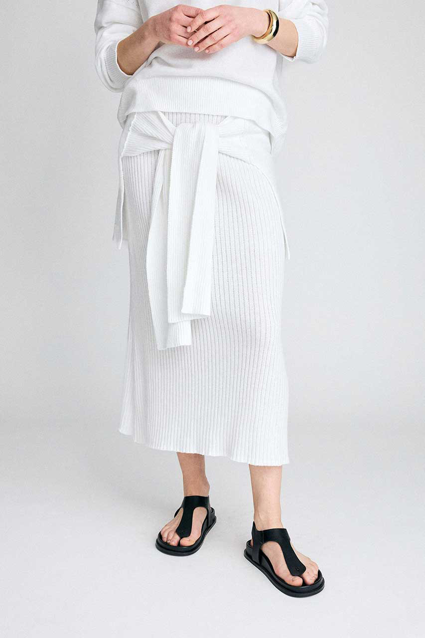 ブリル/BRILLの【予約販売】ニットレイヤードスカート(ホワイト/650279)