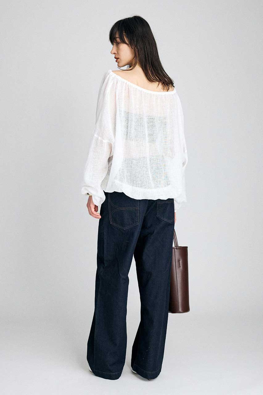 BRILL(ブリル)｜カラミギャザーブラウス/ホワイト の通販｜ELLESHOP 