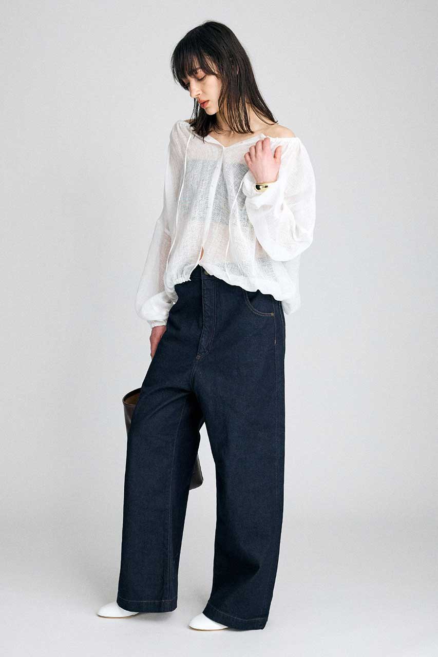 BRILL(ブリル)｜カラミギャザーブラウス/ホワイト の通販｜ELLESHOP 