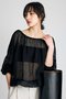 【予約販売】カラミギャザーブラウス ブリル/BRILL ブラック