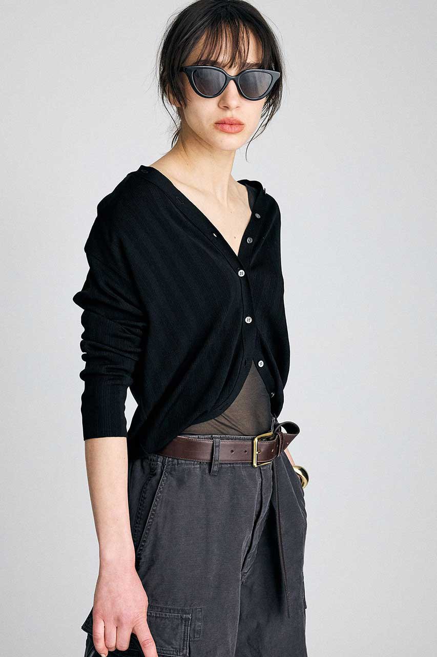 BRILL(ブリル)｜ランダムリブカーディガン/ブラック の通販｜ELLESHOP 