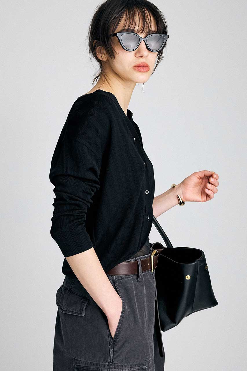 BRILL(ブリル)｜ランダムリブカーディガン/ブラック の通販｜ELLESHOP