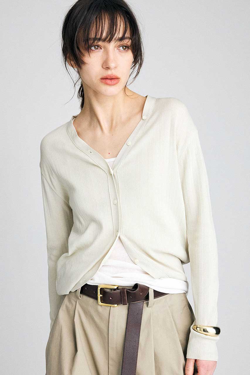 ブリル/BRILLの【予約販売】ランダムリブカーディガン(ライトベージュ/658039)