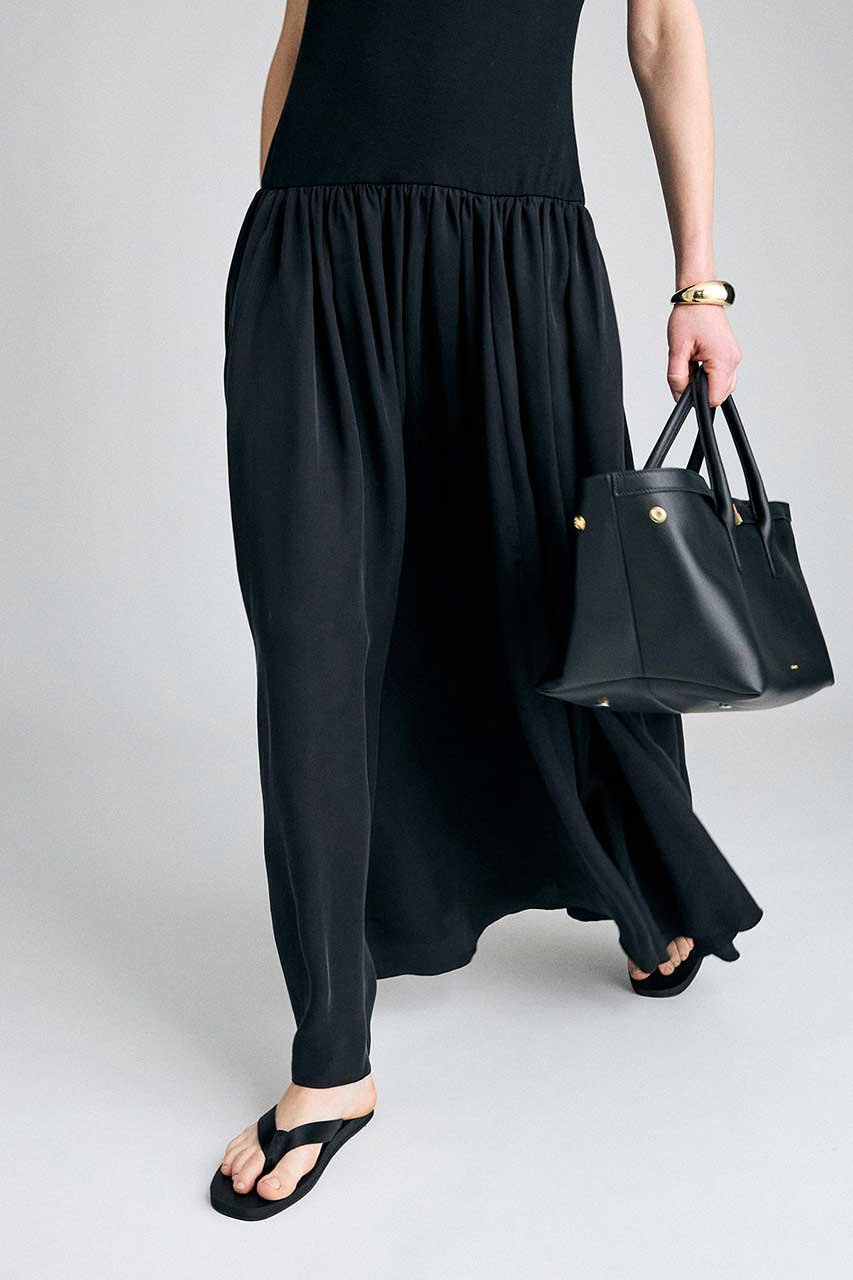BRILL(ブリル)｜コンビギャザーワンピース/ブラック の通販｜ELLESHOP