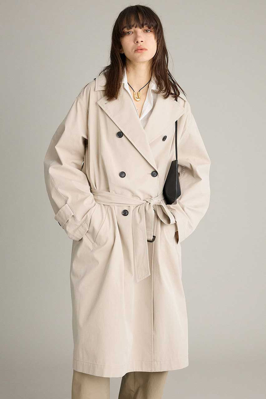 bibiy cecile trench op ノースリーブ フリルトレンチコート カフス