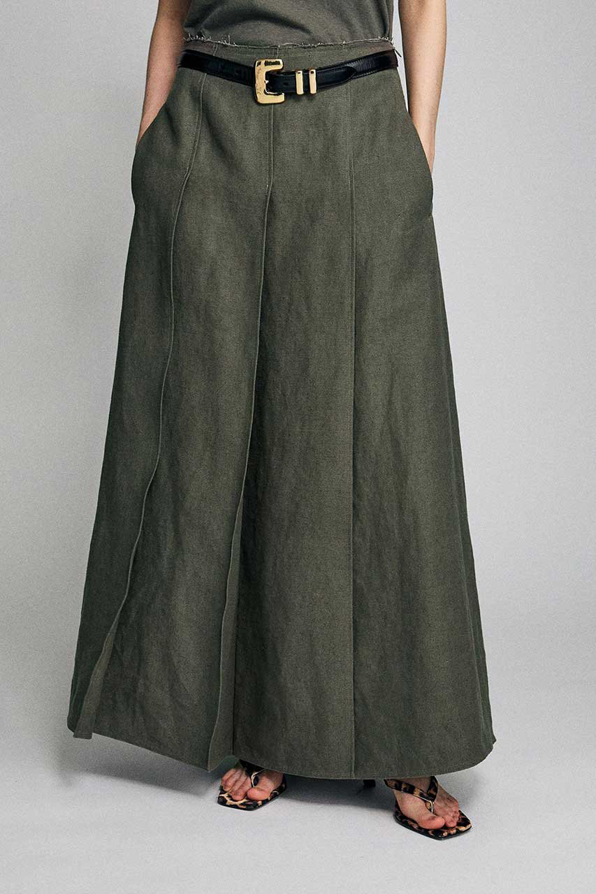 BRILL(ブリル)｜HEMP BIG プリーツスカート/カーキ の通販｜ELLESHOP