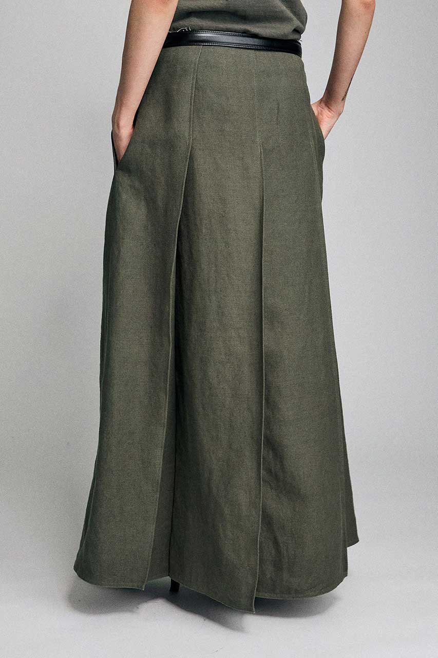 BRILL(ブリル)｜HEMP BIG プリーツスカート/カーキ の通販｜ELLESHOP