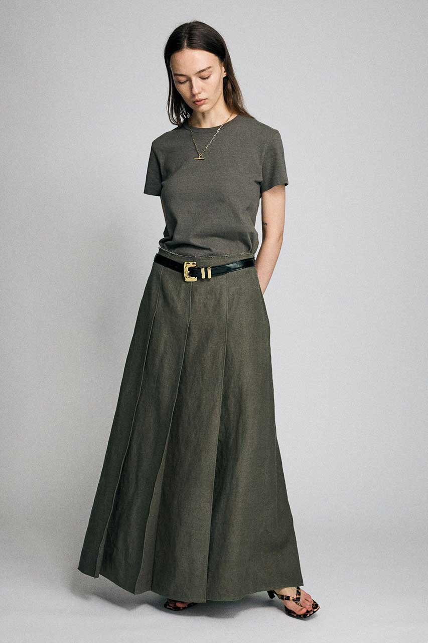 BRILL(ブリル)｜HEMP BIG プリーツスカート/カーキ の通販｜ELLESHOP