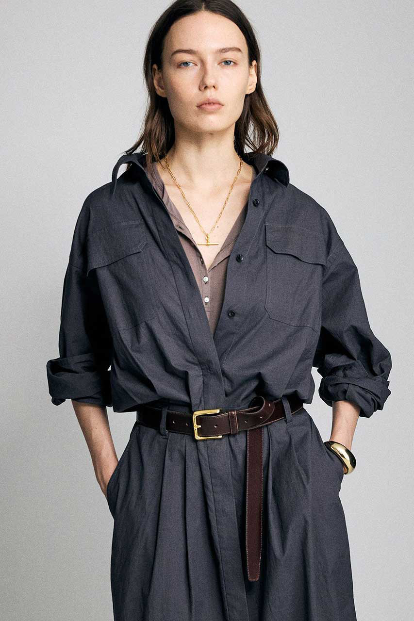 BRILL(ブリル)｜【予約販売】ワッシャーシャツロングワンピース