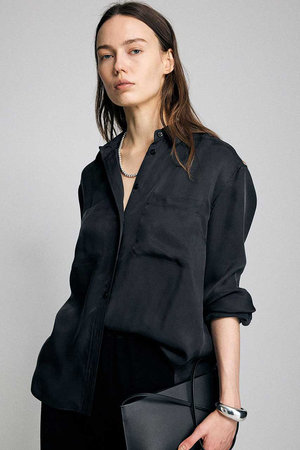 ブリル/BRILLの【予約販売】サテンリラックスシャツ(110400/110403)