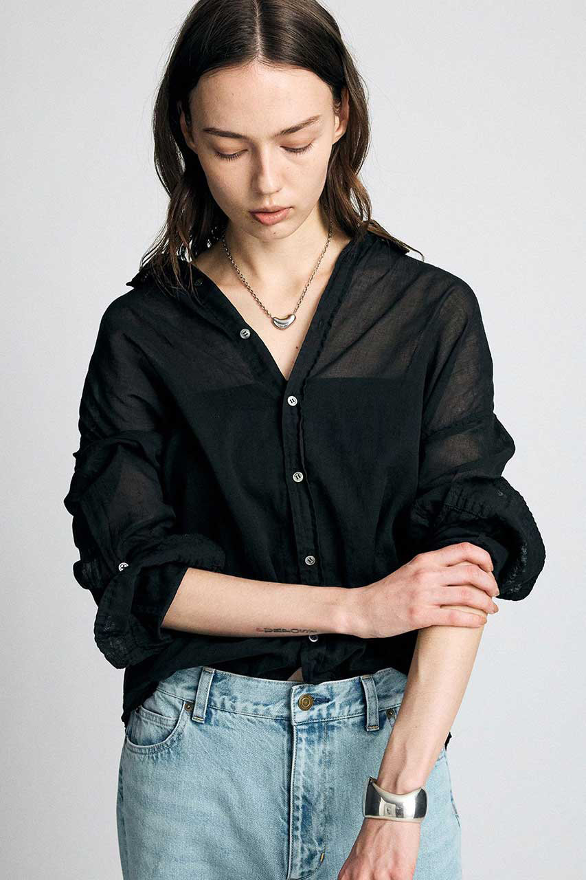 ブリル/BRILLの【予約販売】シングルガーゼオーバーシャツ(ブラック/683847)