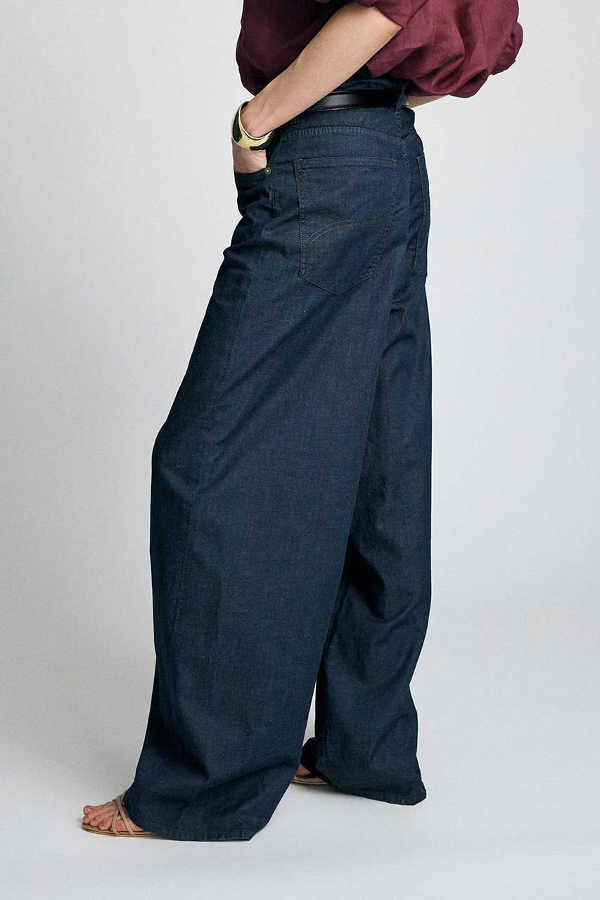 BRILL(ブリル)｜デニムワイドパンツ/インディゴ の通販｜ELLESHOP