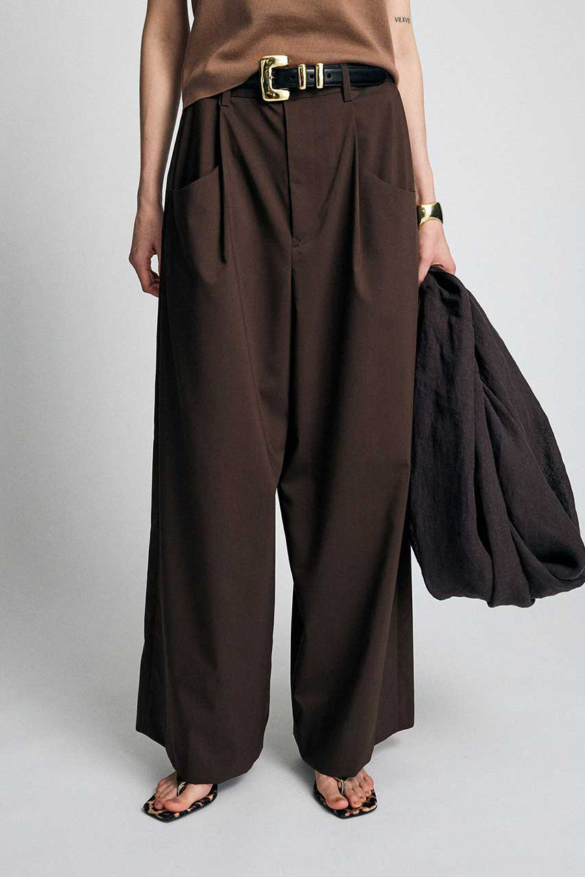 ブリル/BRILLの【予約販売】タックワイドパンツ(ブラウン/779512)