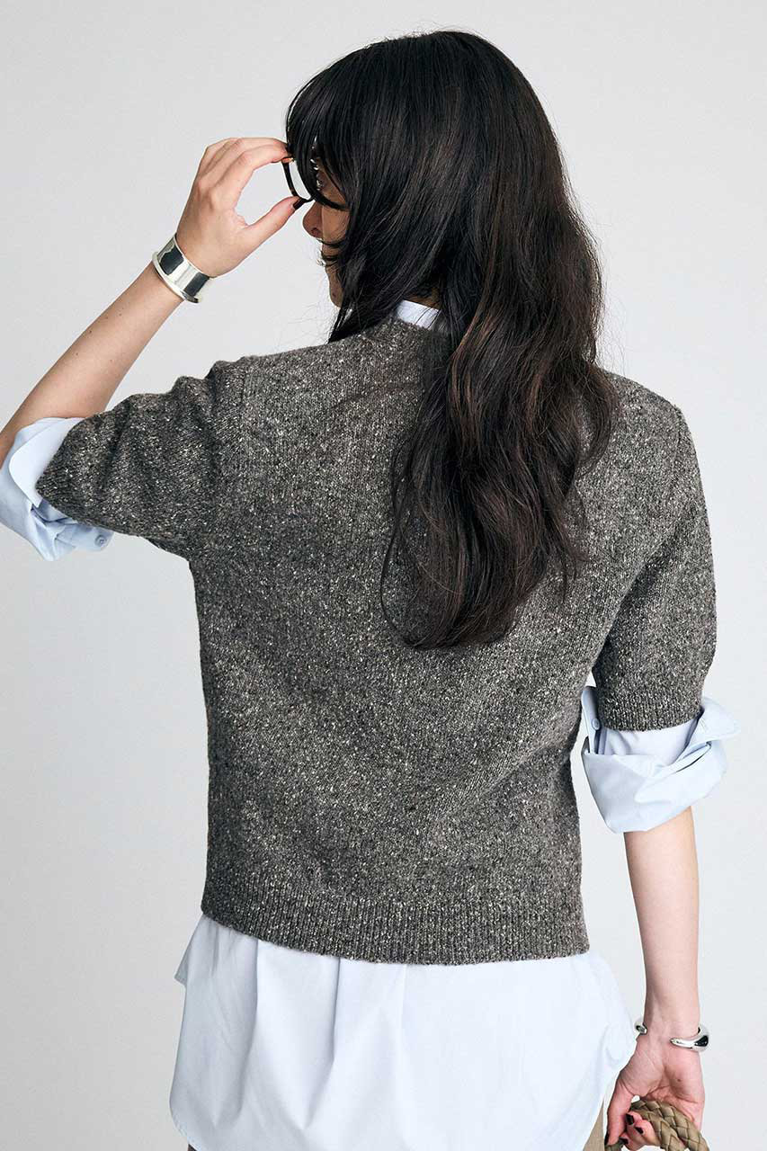 BRILL(ブリル)｜【予約販売】ネップハーフスリーブプルオーバー/グレー