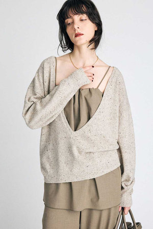 ブリル/BRILLの【予約販売】ネップ深Vネックプルオーバー(110300/110301)