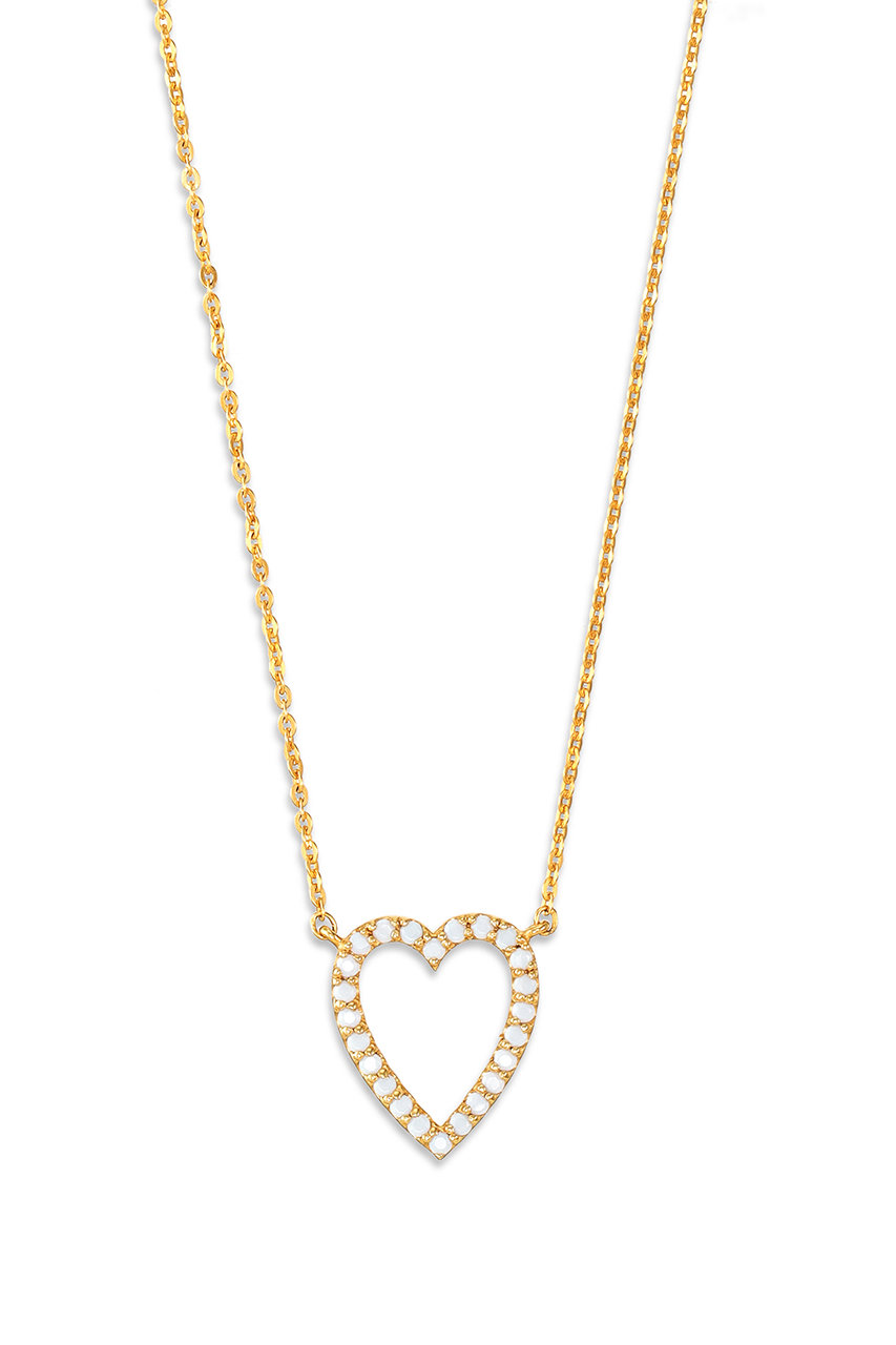 プラス ヴァンドーム/PLUS VENDOMEのFINELINETATTOO heart ネックレス(ホワイト/PS8N242745CZ)