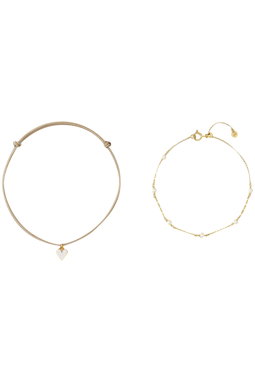 プラス ヴァンドーム/PLUS VENDOMEの【PLUSV×YUKI collaboration】ハート ブレスレットセット(ホワイト/PTVB2525LSPF)