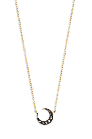 プラス ヴァンドーム/PLUS VENDOMEのMOON so black MICROTATTOO K10 ブラックダイヤモンド ネックレス(150200/150201)