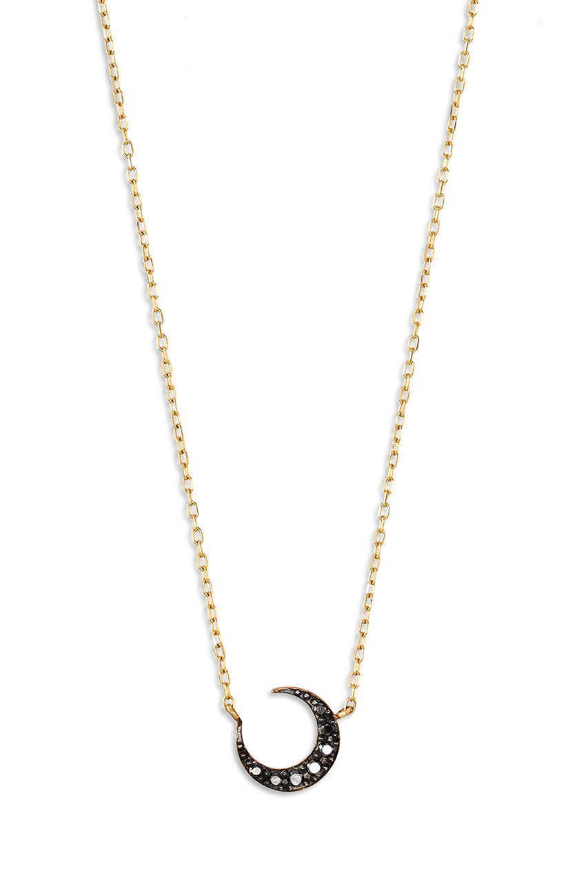 MOON so black MICROTATTOO K10 ブラックダイヤモンド ネックレス