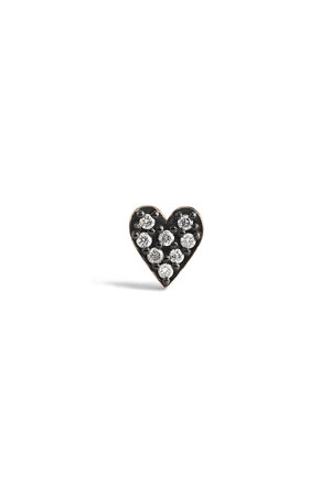 プラス ヴァンドーム/PLUS VENDOMEのMICROTATTOO K10ブラウンダイヤモンド LOVEシングルピアス（片耳用）