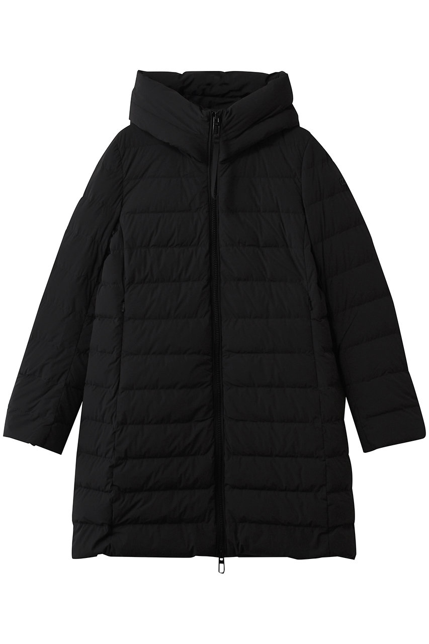 DUNO CELLINI フーディーダウンコート (ブラック, 38) デュノ ELLE SHOP