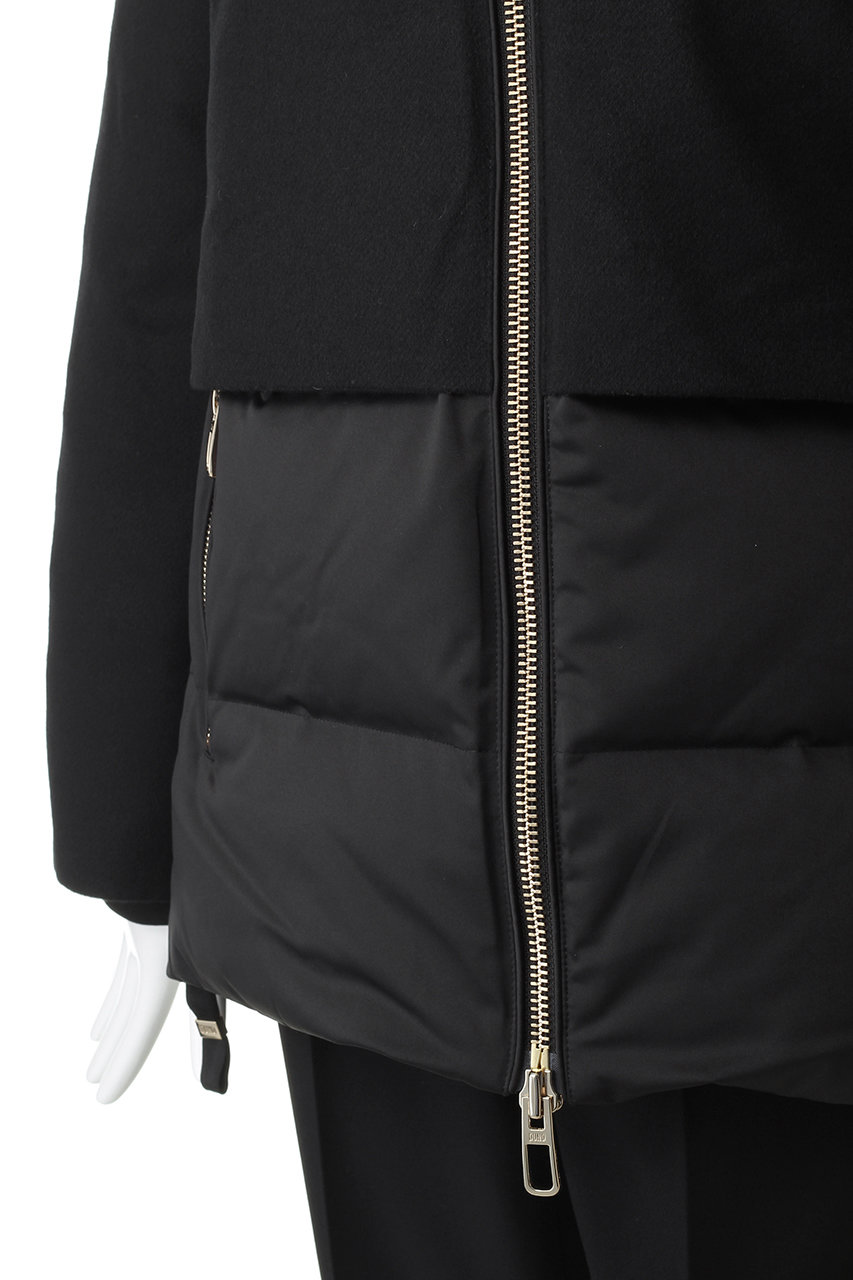 DUNO(デュノ)｜JULIA ウール切り替えフーディダウン/ベージュ の通販