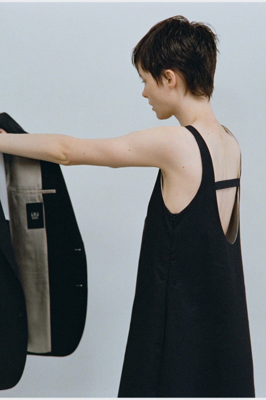 ✿バウト　ウーステッドドスキン　ミドルドレス✿サイズ1 ダークネイビー新品未使用 BOWTE(バウト)｜ウーステッド ドスキン ミドルドレス/ダーク