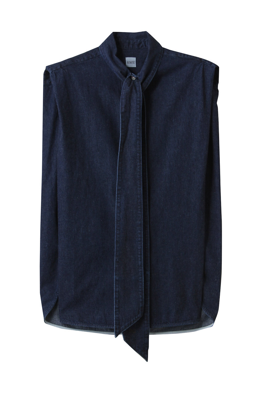 BOWTE セルビッジデニムボウタイブラウス (ダークウォッシュトブルー, 1) バウト ELLE SHOP BOWTE セルビッジデニムボウタイブラウス (ダークウォッシュトブルー, 1) バウト ELLE SHOP