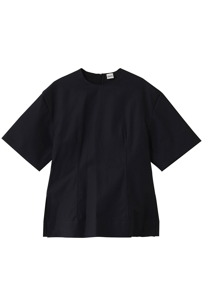 BOWTE FINX COTTON ダブルクロースオーガン Tブラウス (ダークネイビー, 1) バウト ELLE SHOP BOWTE FINX COTTON ダブルクロースオーガン Tブラウス (ダークネイビー, 1) バウト ELLE SHOP
