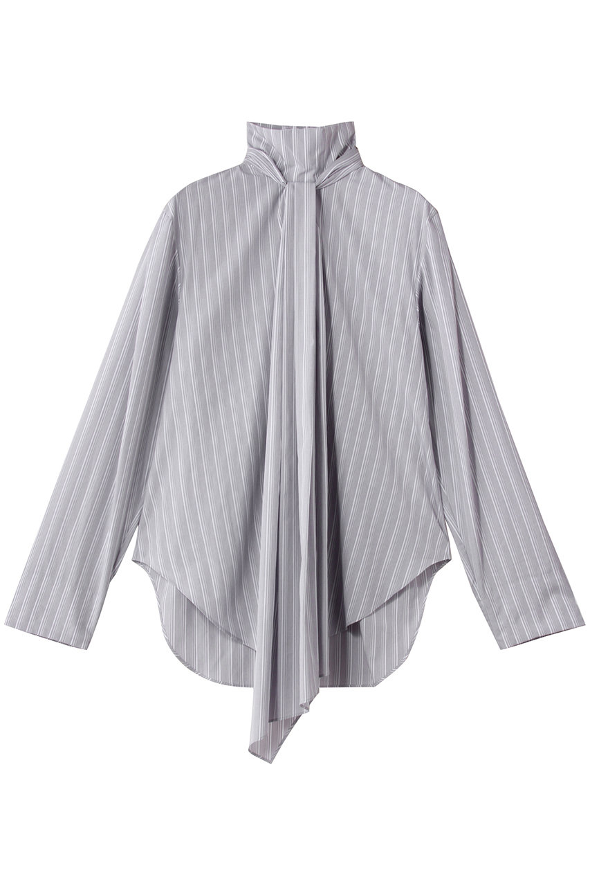BOWTE COTTON BROAD KNOT LIKE BLOUSE/ブラウス (グレーストライプ, 1) バウト ELLE SHOP BOWTE COTTON BROAD KNOT LIKE BLOUSE/ブラウス (グレーストライプ, 1) バウト ELLE SHOP