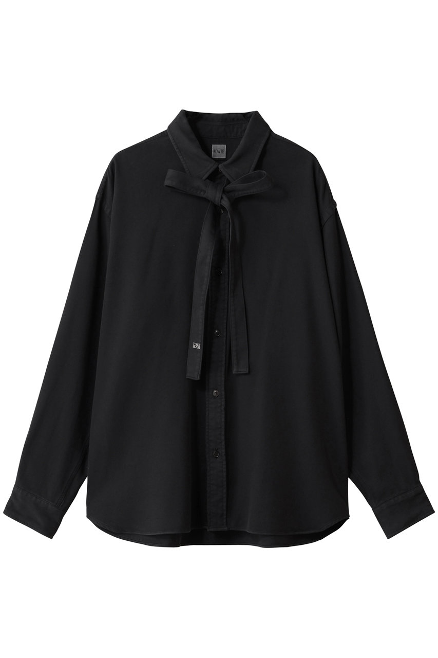 BOWTE FINE COUNT COTTON PIECE DYE BOWTIE SHIRT/シャツ (ブラック, 0) バウト ELLE SHOP BOWTE FINE COUNT COTTON PIECE DYE BOWTIE SHIRT/シャツ (ブラック, 0) バウト ELLE SHOP