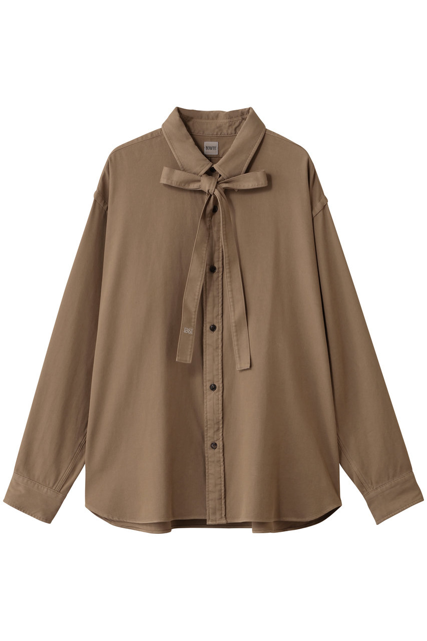 BOWTE FINE COUNT COTTON PIECE DYE BOWTIE SHIRT/シャツ (モカ, 1) バウト ELLE SHOP BOWTE FINE COUNT COTTON PIECE DYE BOWTIE SHIRT/シャツ (モカ, 1) バウト ELLE SHOP