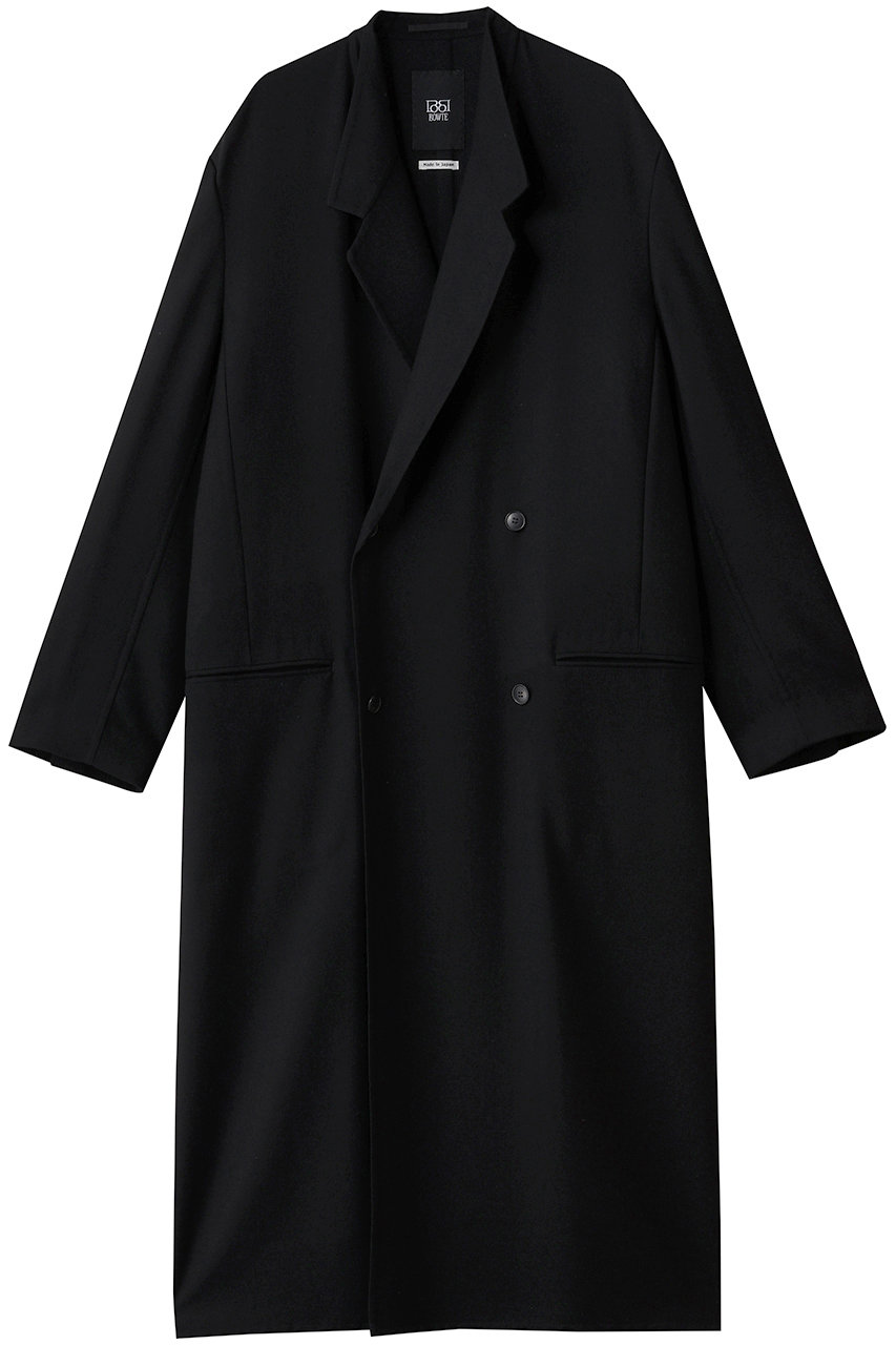 BOWTE SUPER180'S WORSTED RIVER FULL-LENGTH ROBE COAT/フルレングスコート (ブラック, 1) バウト ELLE SHOP BOWTE SUPER180'S WORSTED RIVER FULL-LENGTH ROBE COAT/フルレングスコート (ブラック, 1) バウト ELLE SHOP