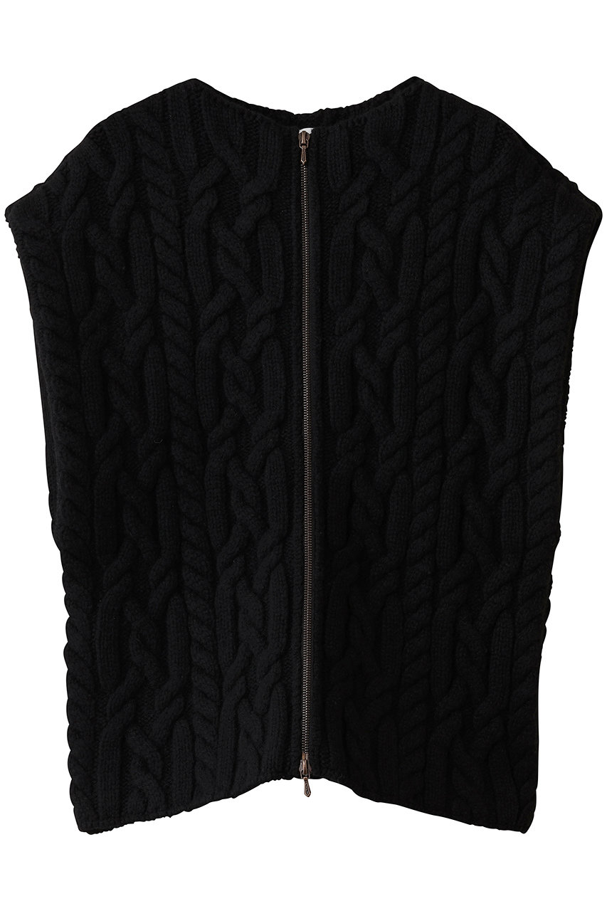 バウト/BOWTEのITALIAN YARN CASHMERE  VEST(ブラック/252-03-0006)