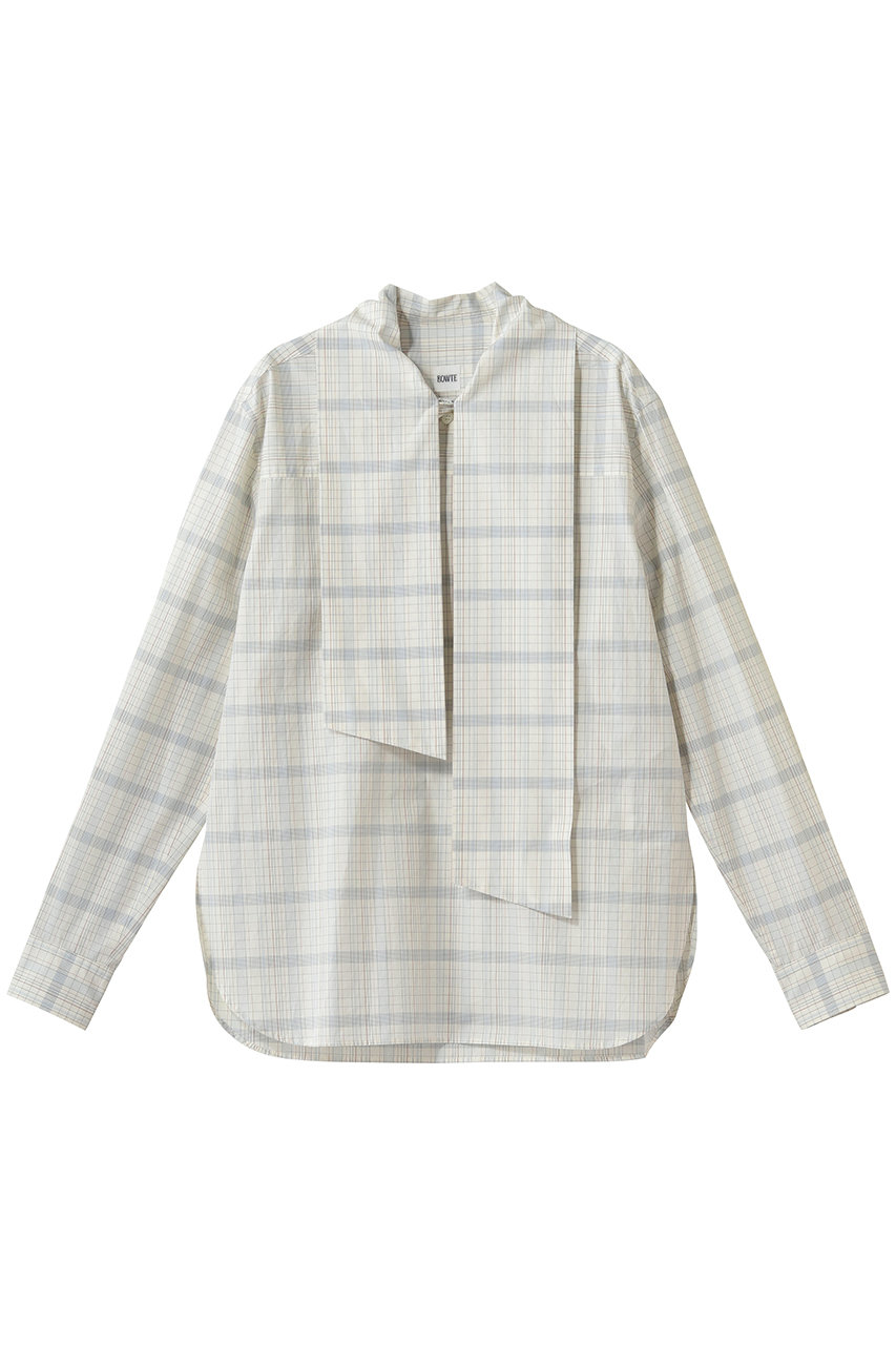 バウト/BOWTEのFINX COTTON GRID GRAPH CHECK BOW BLOUSE(グリッドノートチェック/261-01-0002)