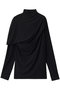 EXTRA FINE WOOL JERSEY DRAPED TOPS バウト/BOWTE ブラック