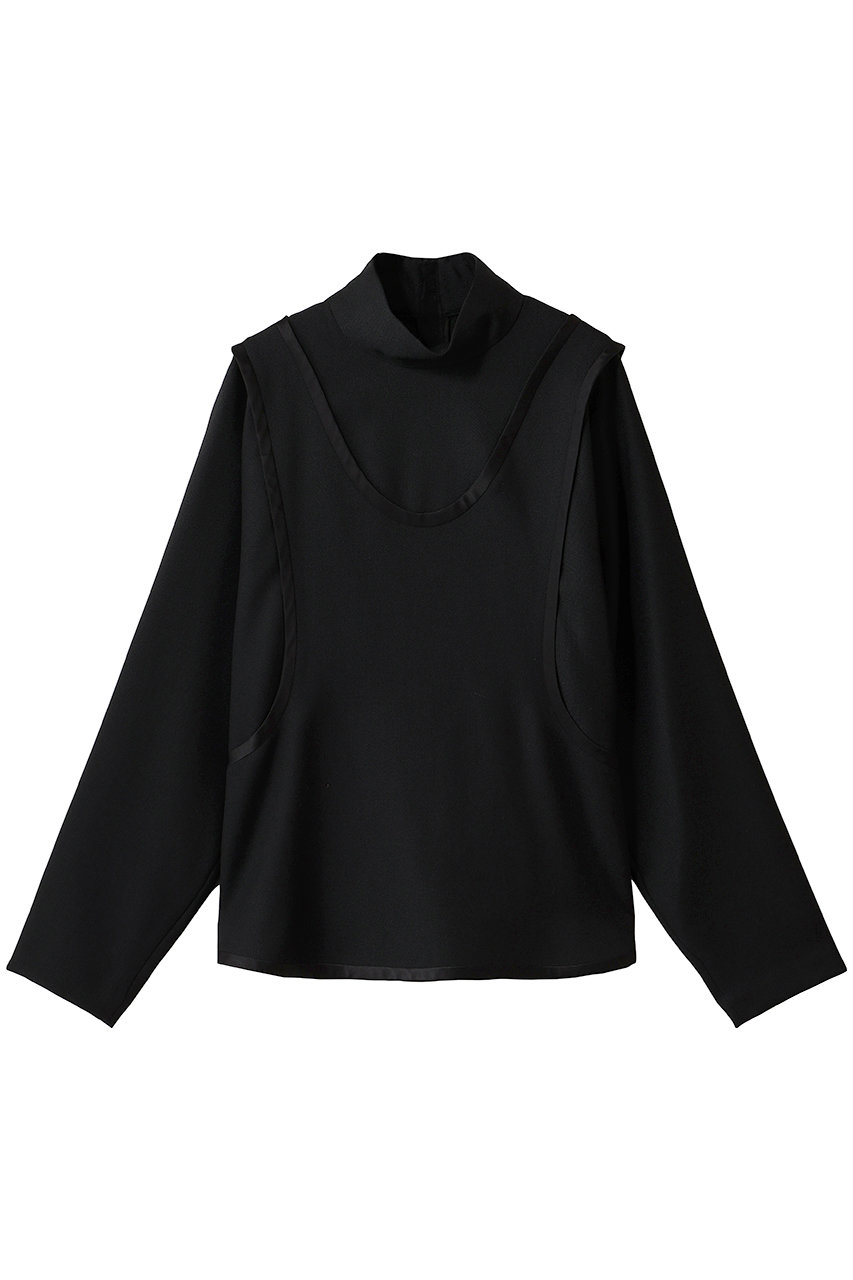 バウト/BOWTEのBLUE FACED LEICESTER SIMILAR APRON TOPS(ブラック/262-01-0008)