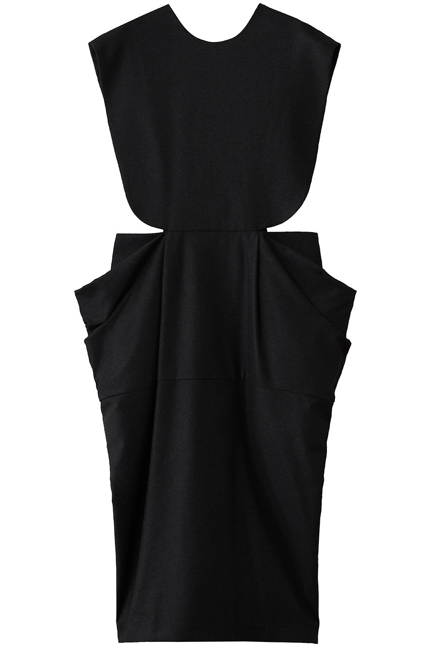 BOWTE EXTRA FINE COLLAGE FLANNEL SCALPTURE DRESS (ブラック, 1) バウト ELLE SHOP
