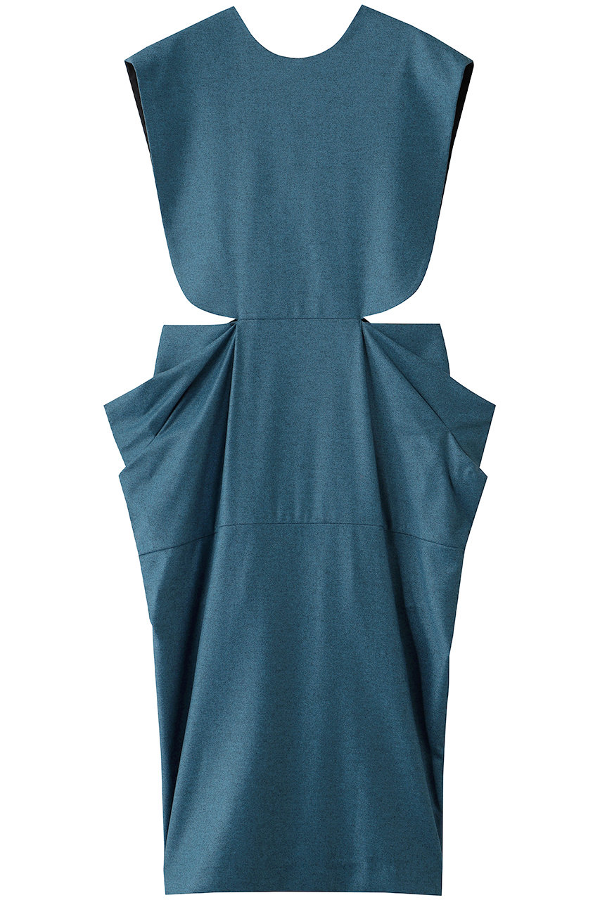 BOWTE EXTRA FINE COLLAGE FLANNEL SCALPTURE DRESS (ピーコック, 0) バウト ELLE SHOP