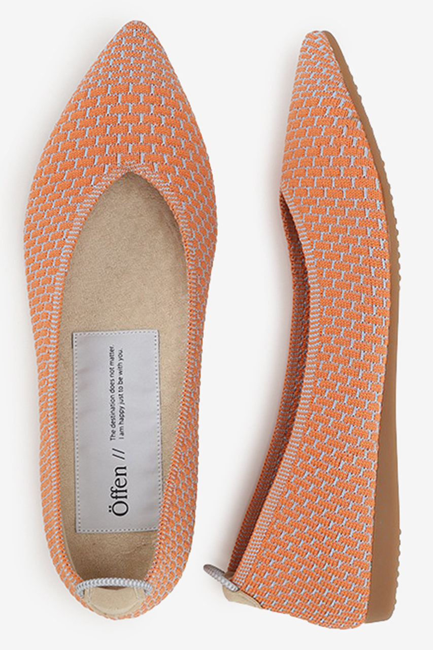 Offen plain rectangular pattern (ORANGE & AQUA, 40(25cm)) オッフェン ELLE SHOP Offen plain rectangular pattern (ORANGE & AQUA, 40(25cm)) オッフェン ELLE SHOP