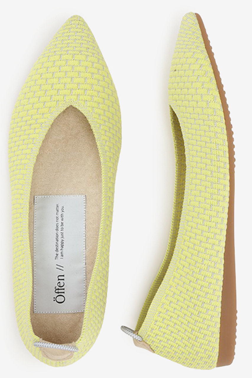 Offen plain rectangular pattern (YELLOW & KHAKI, 39(24.5cm)) オッフェン ELLE SHOP Offen plain rectangular pattern (YELLOW & KHAKI, 39(24.5cm)) オッフェン ELLE SHOP