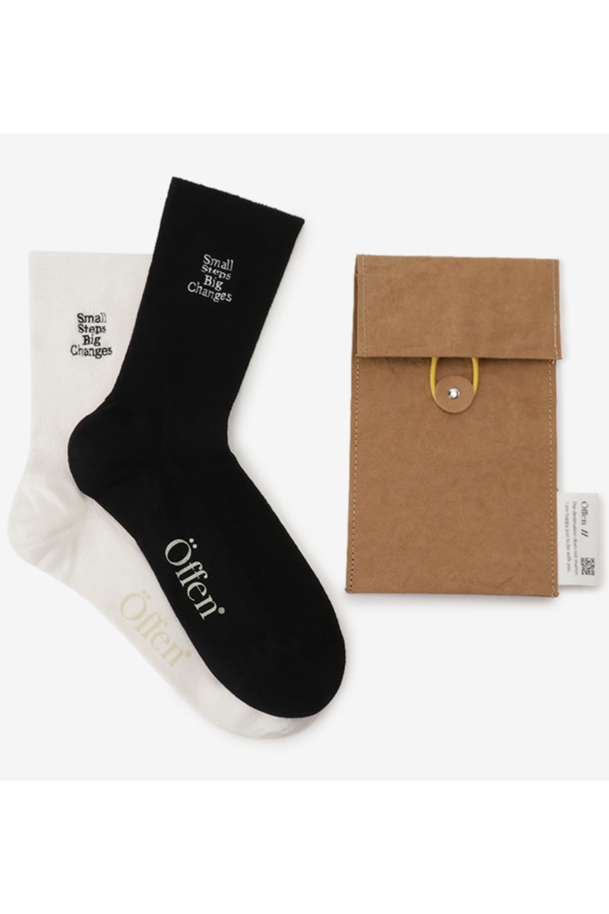 オッフェン/OffenのSmall step big changes. CREWsocks 2SET(WHITE&BLACK/O24SSK-2003)