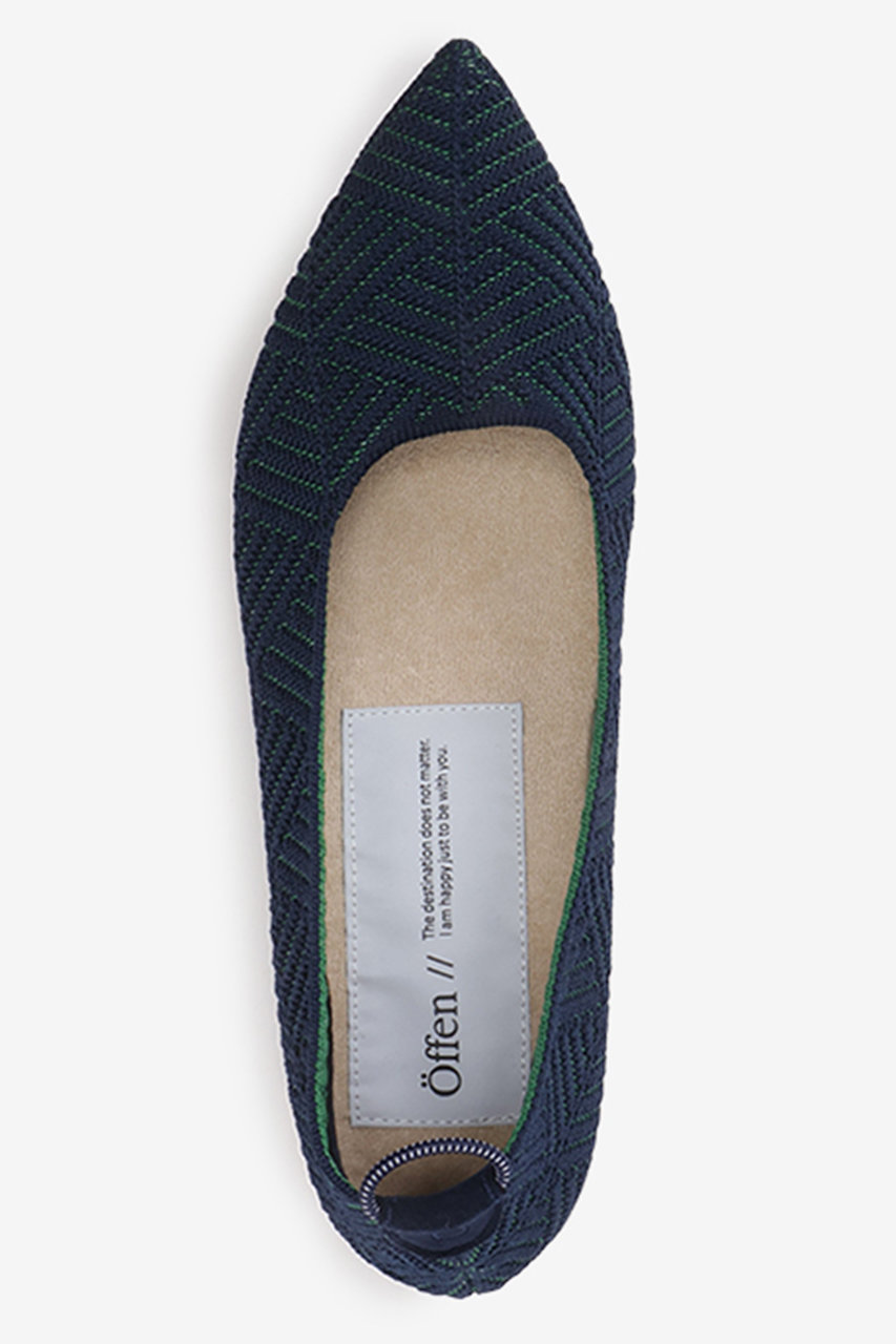 Offen(オッフェン)｜pointed-HERRIN/NAVY & GREEN の通販｜ELLESHOP・(エル・ショップ)