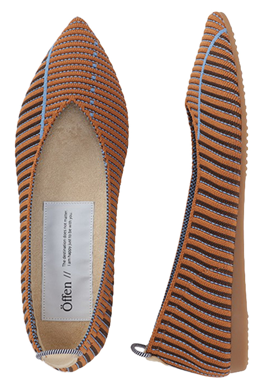 Offen pointed-PALARERU (BROWN & AQUA, 39(24.5cm)) オッフェン ELLE SHOP