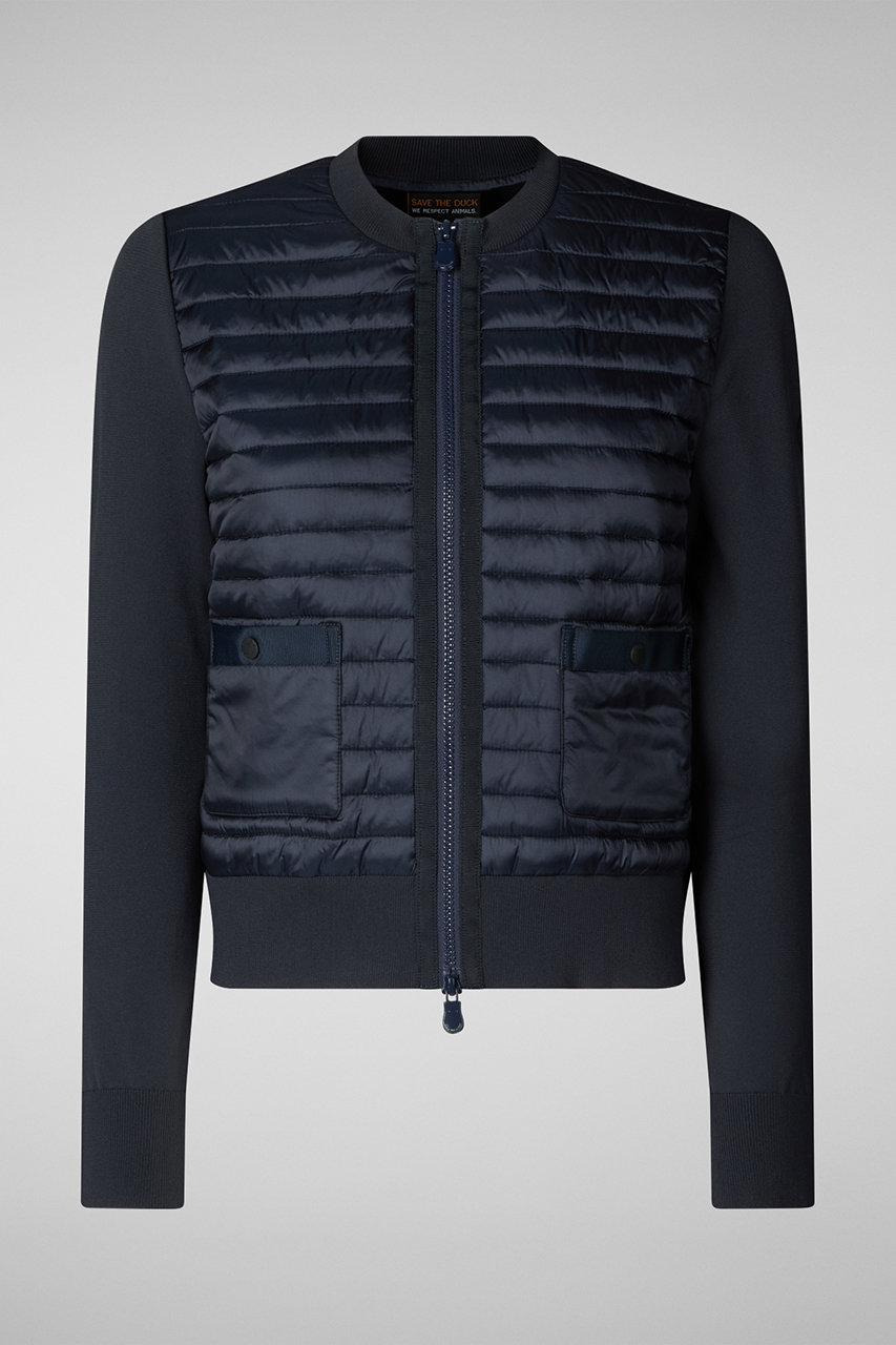 SAVE THE DUCK BRIONY D31961W ISMI20 キルティングニットコンビ ブルゾン (ブルーブラック, M(2)) セーブ・ザ・ダック ELLE SHOP SAVE THE DUCK BRIONY D31961W ISMI20 キルティングニットコンビ ブルゾン (ブルーブラック, M(2)) セーブ・ザ・ダック ELLE SHOP